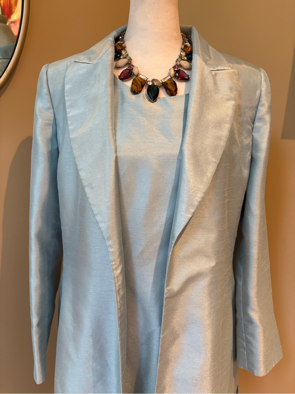 Collections by LeSuit Special Occasion or Party Dress with Coat, Sea foam Size 8 - Picture 2 of 9